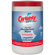 Certainty Plus Disinfectant Wipes 200/canister