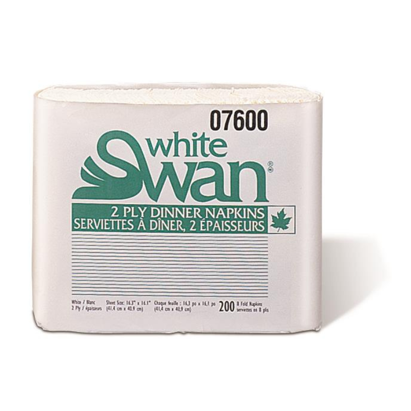 White Swan Dinner Napkins, 2 Ply