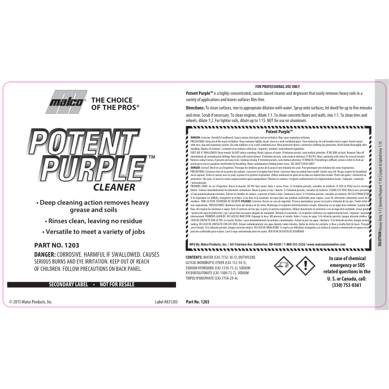 Label; Potent Purple GHS