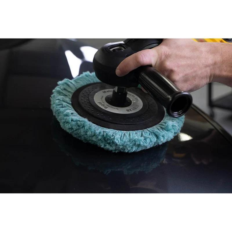 Wool Pad, Single Sided, Hook & Loop, Green - Light Cut 9"