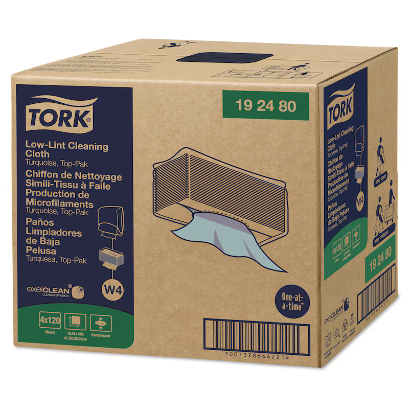 Tork Low-Lint Disposable Cleaning Cloth Turquoise W4