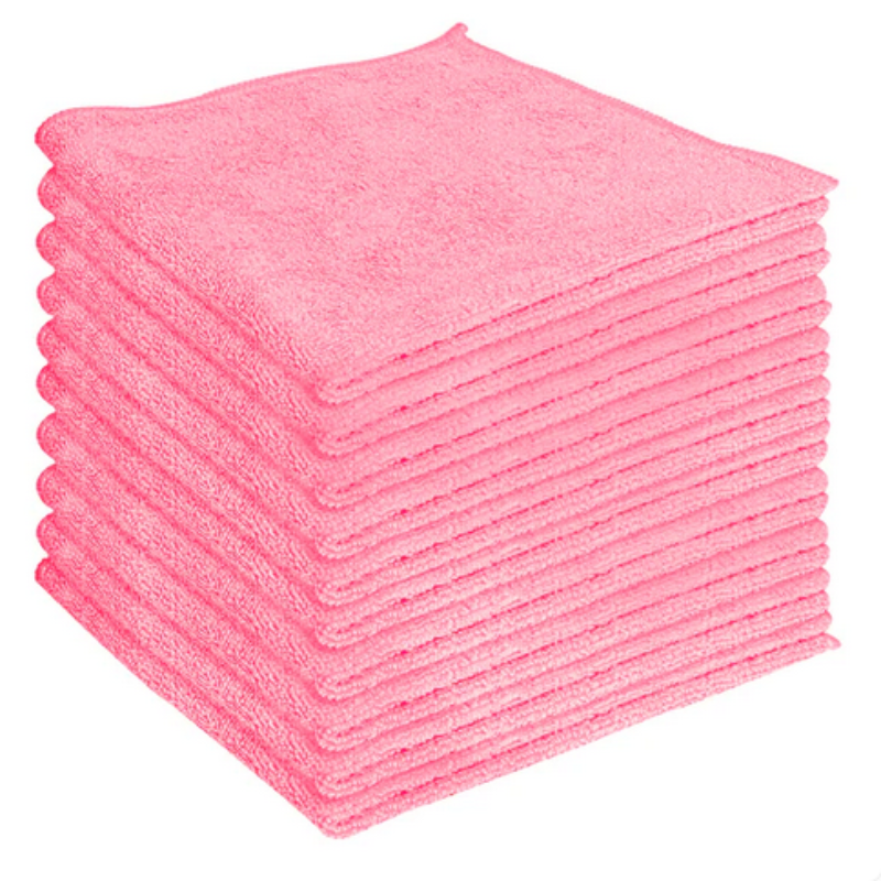 Microfiber Cloths - Pink - 16x16 - 280GSM