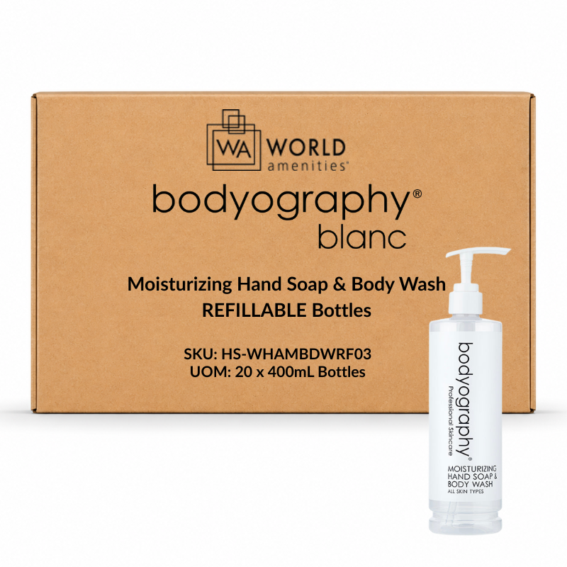 Bodyography Blanc REFILLABLE Pump Bottle- Moisturizing Hand Soap & Body Wash