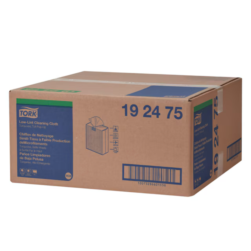 Tork Low-Lint Cleaning Cloth – Turquoise, 100 Wipers/Box, 8 Boxes/Case