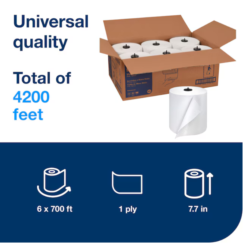 Tork Universal Matic Hand Towel Roll – White