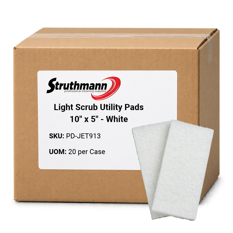 Light Scrub Utility Pads - 10" x 5" - White