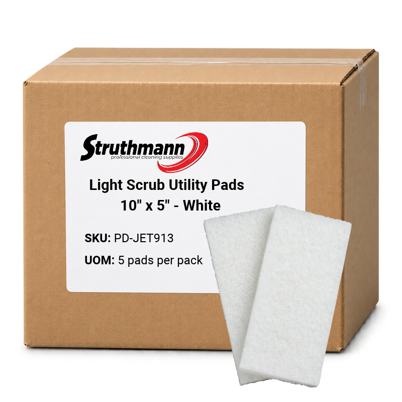 Light Scrub Utility Pads - 10" x 5" - White